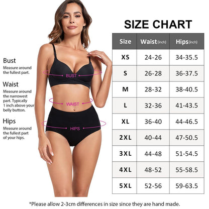 TieaTize 5 Pack Underwear for Women, High Waisted Cotton Underwear, Tummy Control Seamless Underwear, Soft Breathable Stretch Briefs Ladies Panties (Regular & Plus Size)