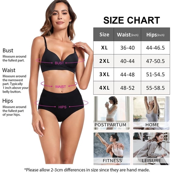 TieaTize 5 Pack Womens Plus Size Underwear, High Waisted Cotton Briefs, Tummy Control Seamless Full Coverage Panties, Soft Breathable Stretch No Ride Up Everyday Ladies Panty Set