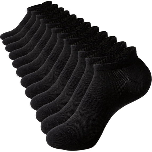 TieaTize 6 Pairs Ankle Socks for Men, Athletic Running Socks Cotton Breathable Stretchy, Anti-blister Thick Cushioned Wicking Odor Resist Sports Socks with Tab